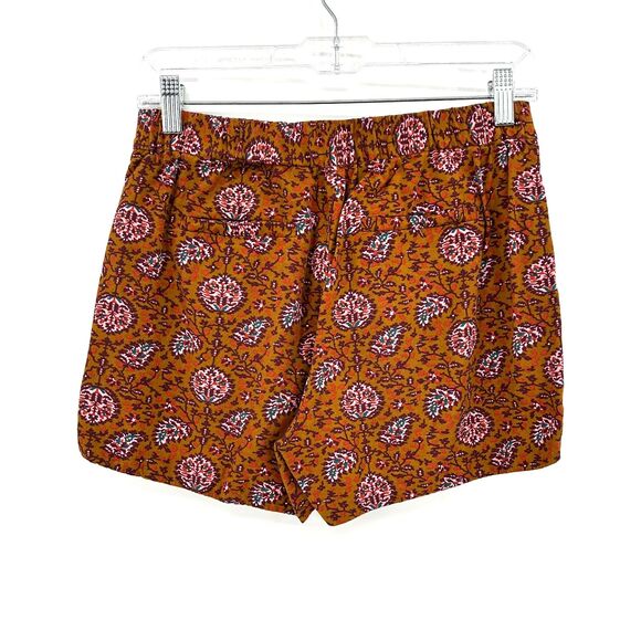MADEWELL Brown Purple Floral Paisley Lightweight Pull On Casual Shorts Size XS - Picture 2 of 5